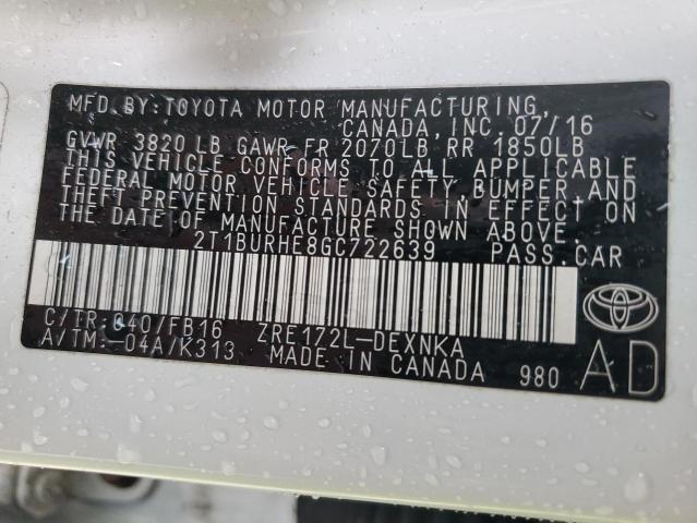 2016 TOYOTA COROLLA L #3294410581