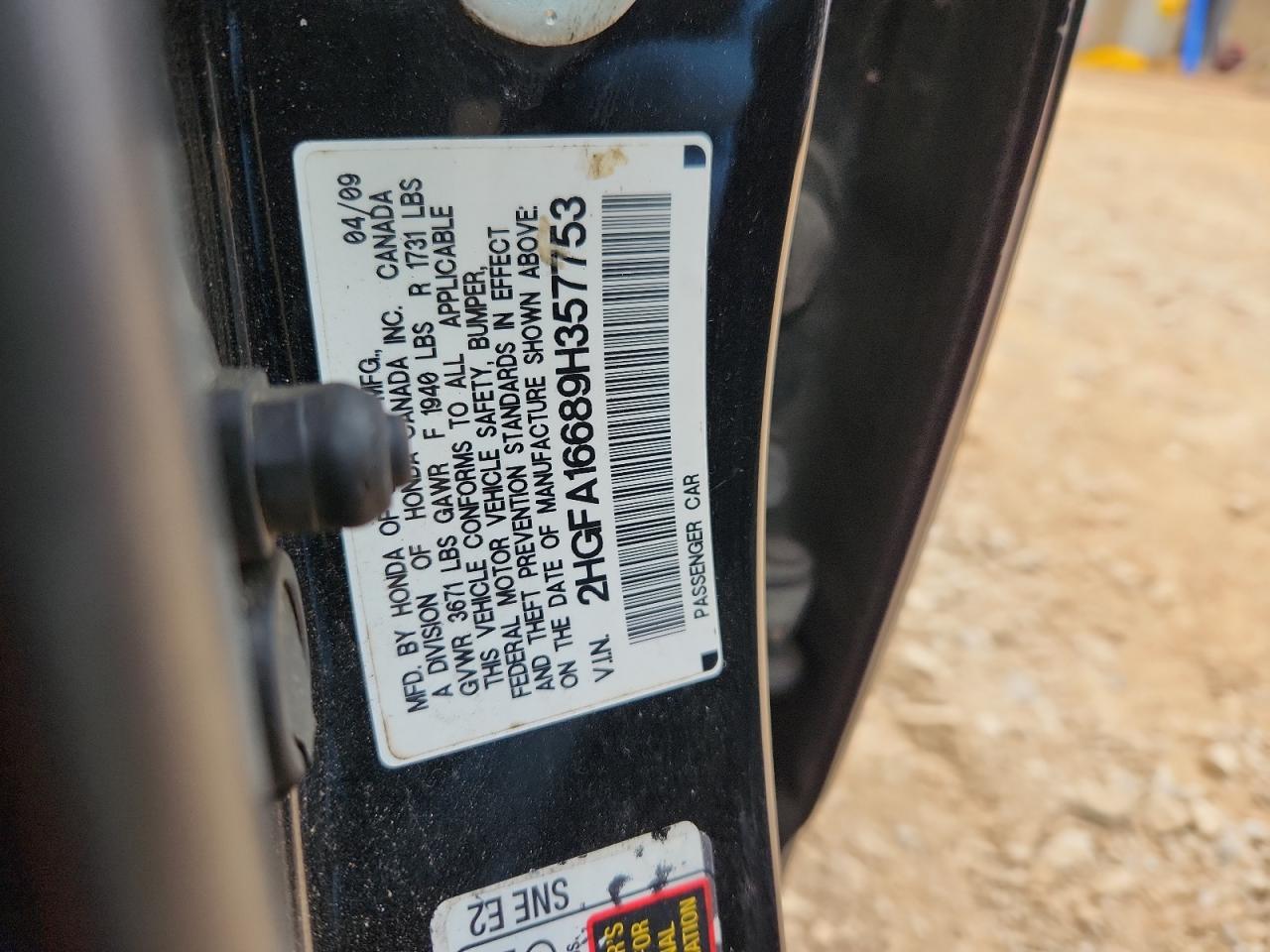 Lot #3304551435 2009 HONDA CIVIC LX-S