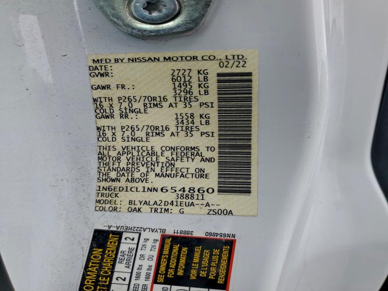 2022 NISSAN FRONTIER S #3294250887