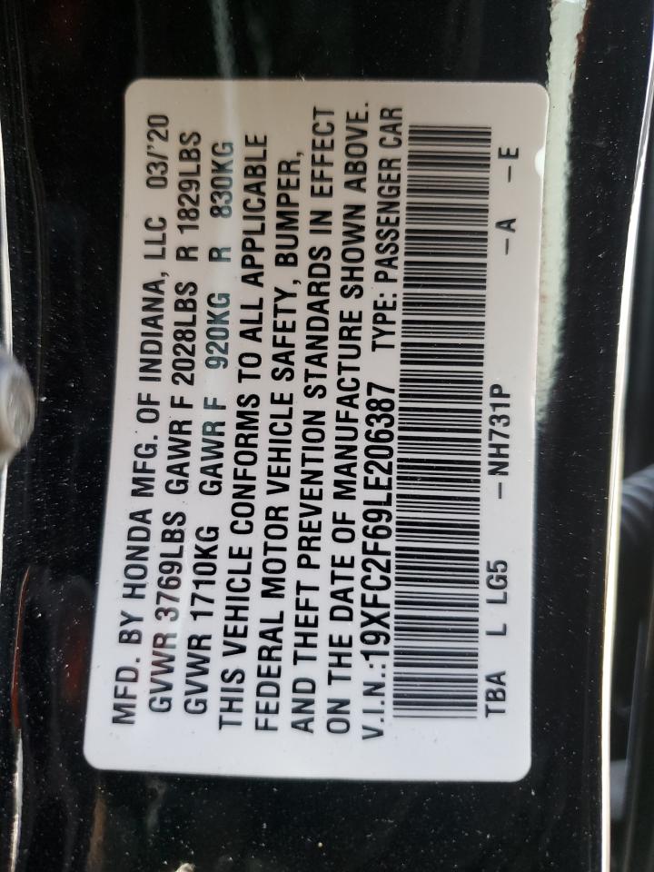 Lot #3301732333 2020 HONDA CIVIC LX