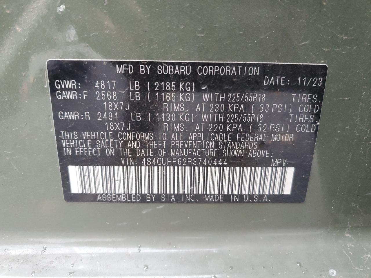 SUBARU CROSSTREK SPORT