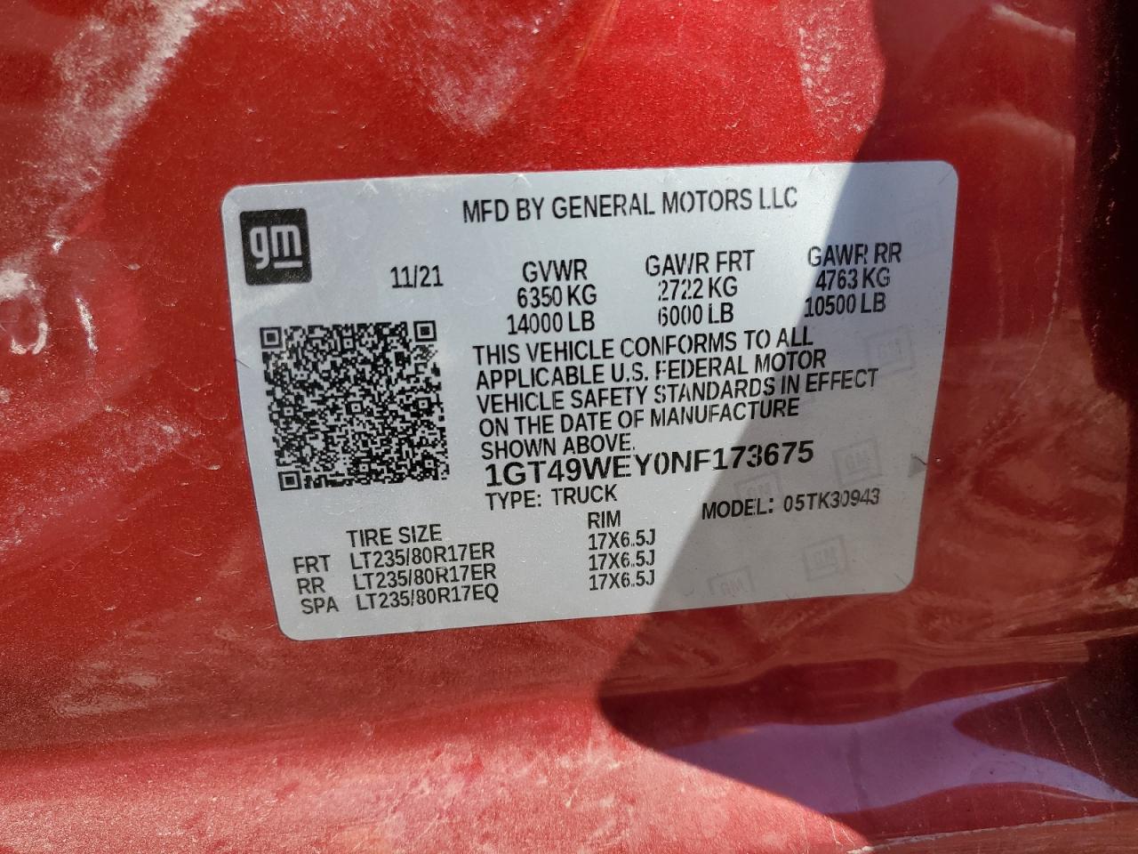 Lot #3297043531 2022 GMC 3500