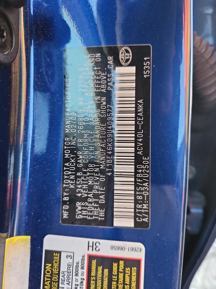 Lot #3290191237 2009 TOYOTA CAMRY BASE