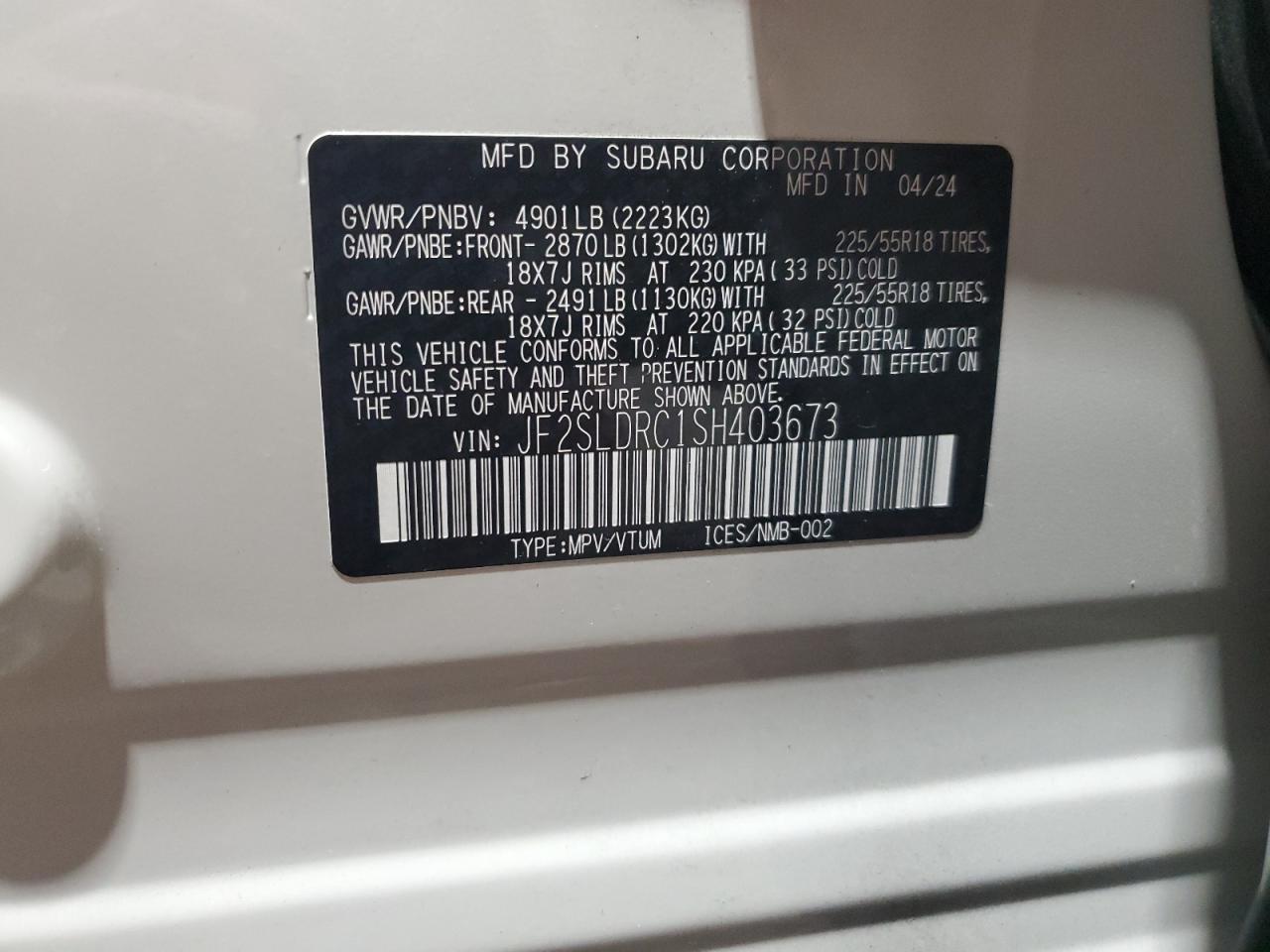 SUBARU FORESTER LIMITED