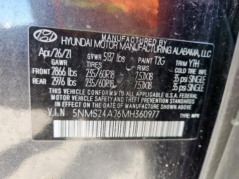 2021 HYUNDAI SANTA FE S #3301948424