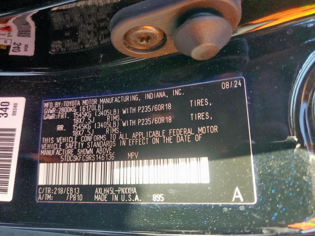 2024 TOYOTA SIENNA XSE #3283772424