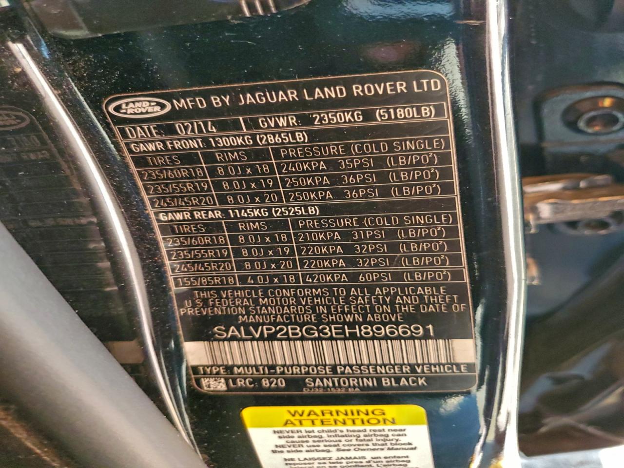 Lot #3304499591 2014 LAND ROVER RANGE ROVE