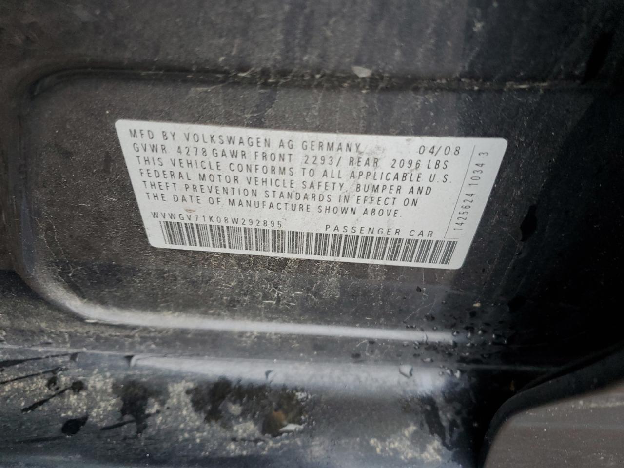 Lot #3290264208 2008 VOLKSWAGEN GTI