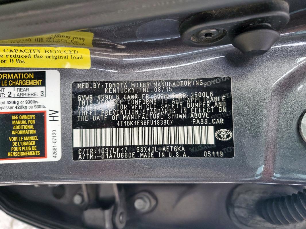 2015 TOYOTA AVALON XLE #3291479945