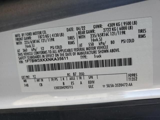 2022 FORD TRANSIT #3294411512