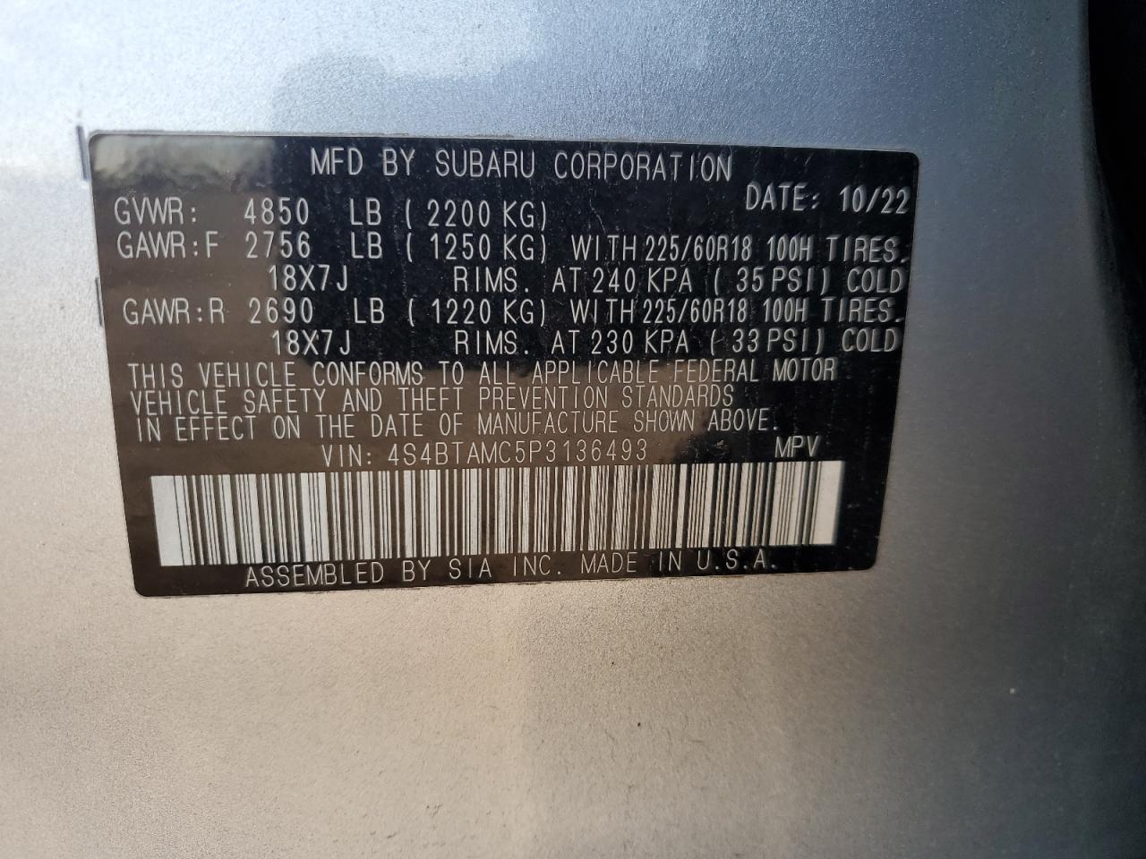 SUBARU OUTBACK LIMITED