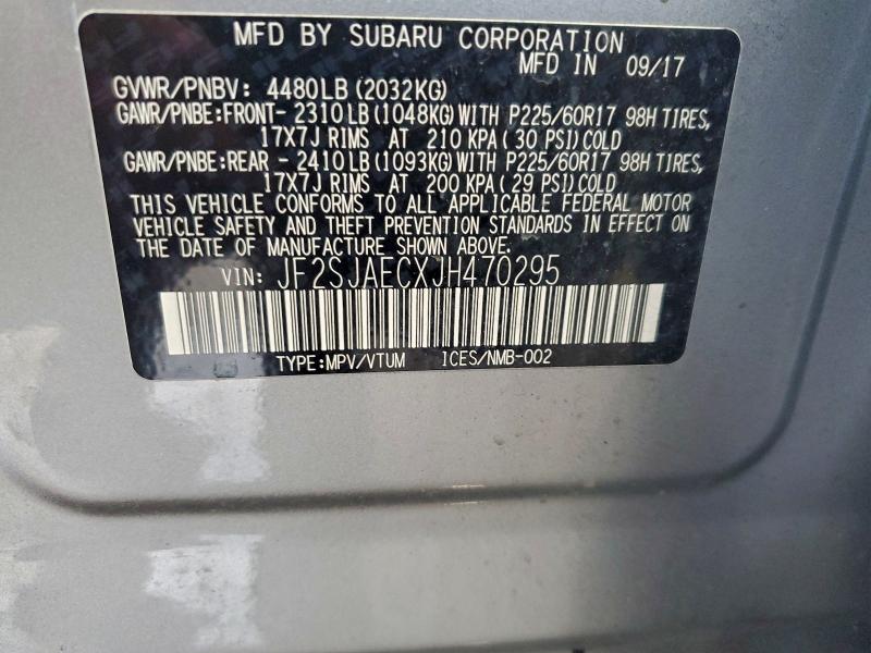 2018 SUBARU FORESTER 2 #3302648016