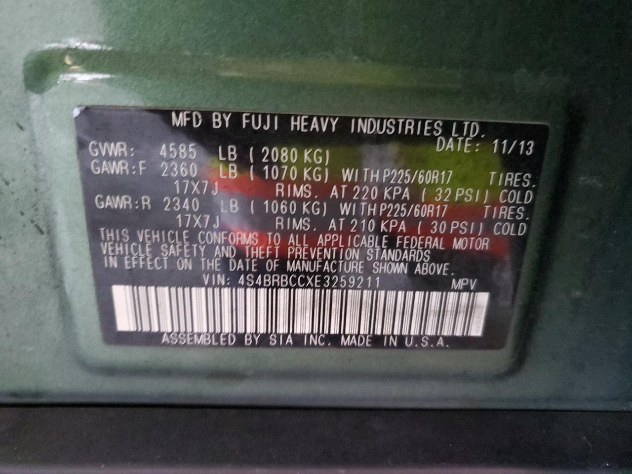 SUBARU OUTBACK 2.5I PREMIUM