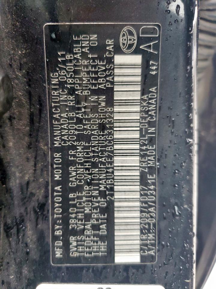 Lot #3305681794 2011 TOYOTA COROLLA BA