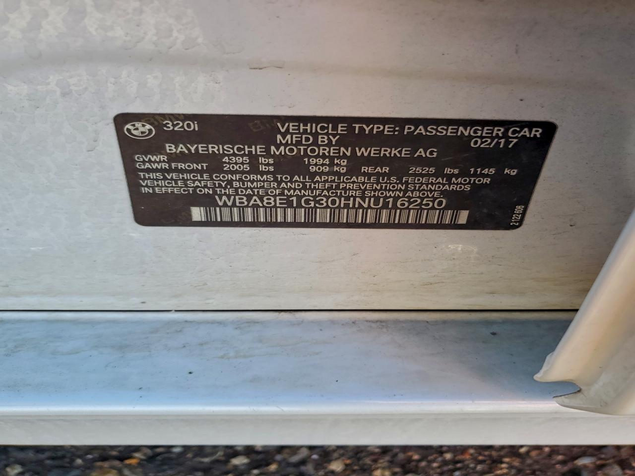 Lot #3318166390 2017 BMW 320 I