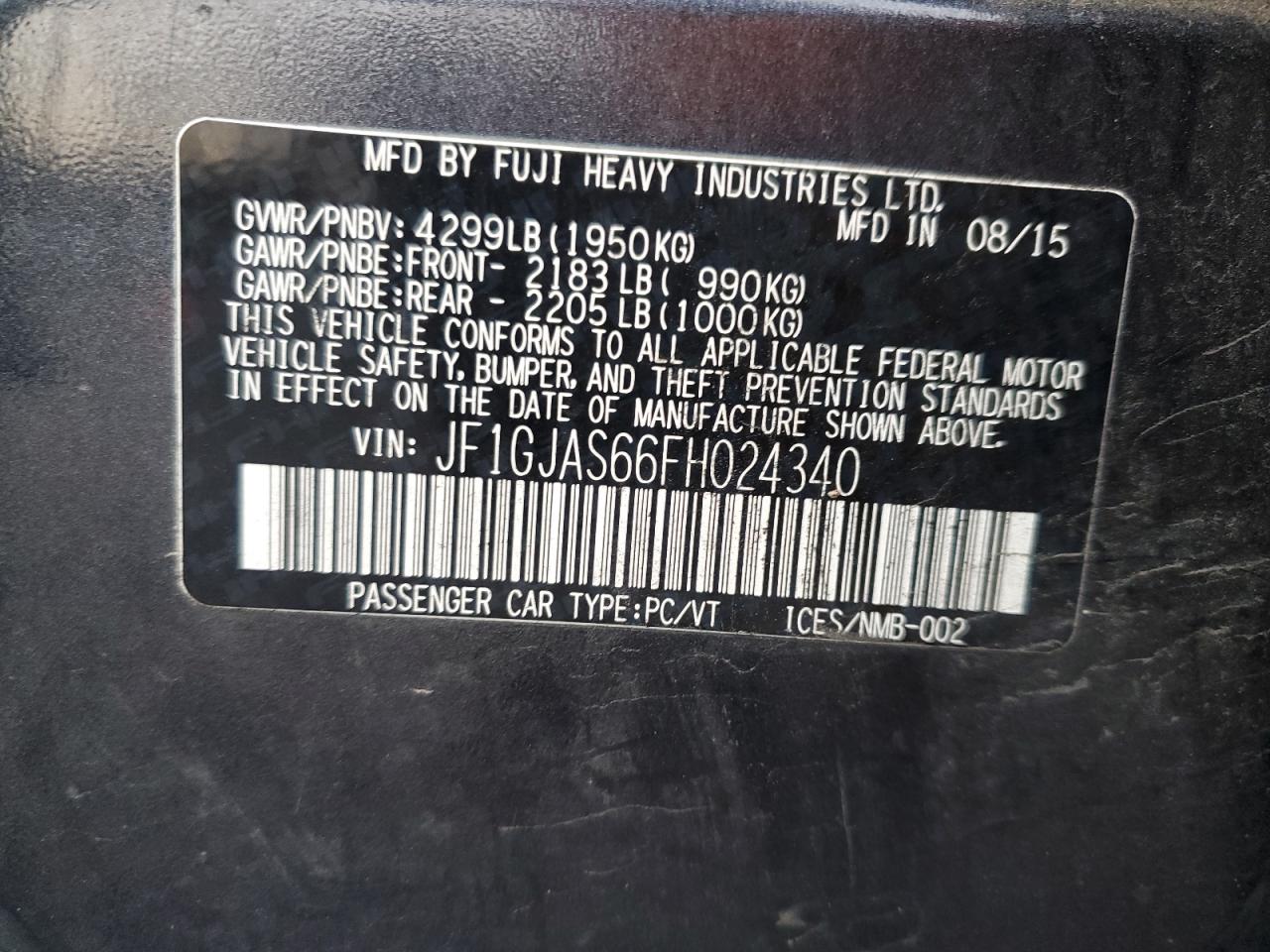 SUBARU IMPREZA SPORT LIMITED