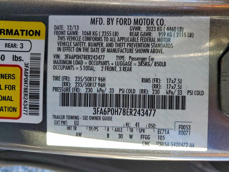 2014 FORD FUSION SE #3304007670