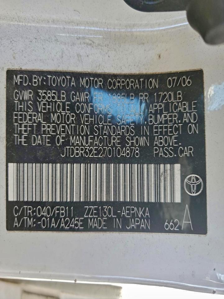 Lot #3302851932 2007 TOYOTA COROLLA CE