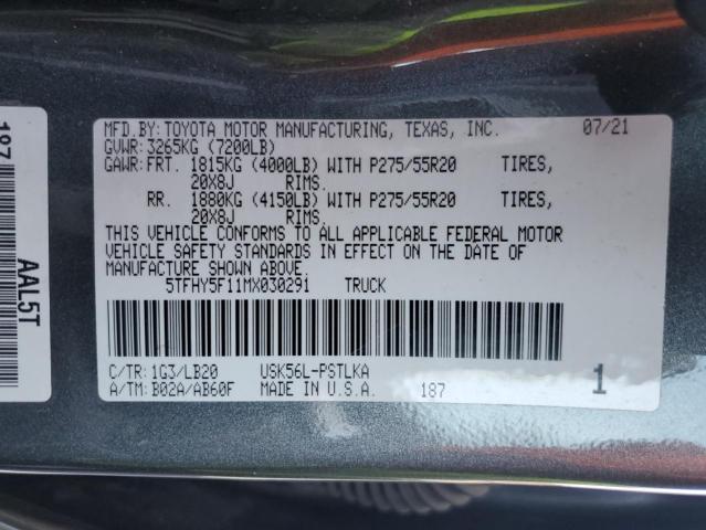 2021 TOYOTA TUNDRA CRE #3305512081