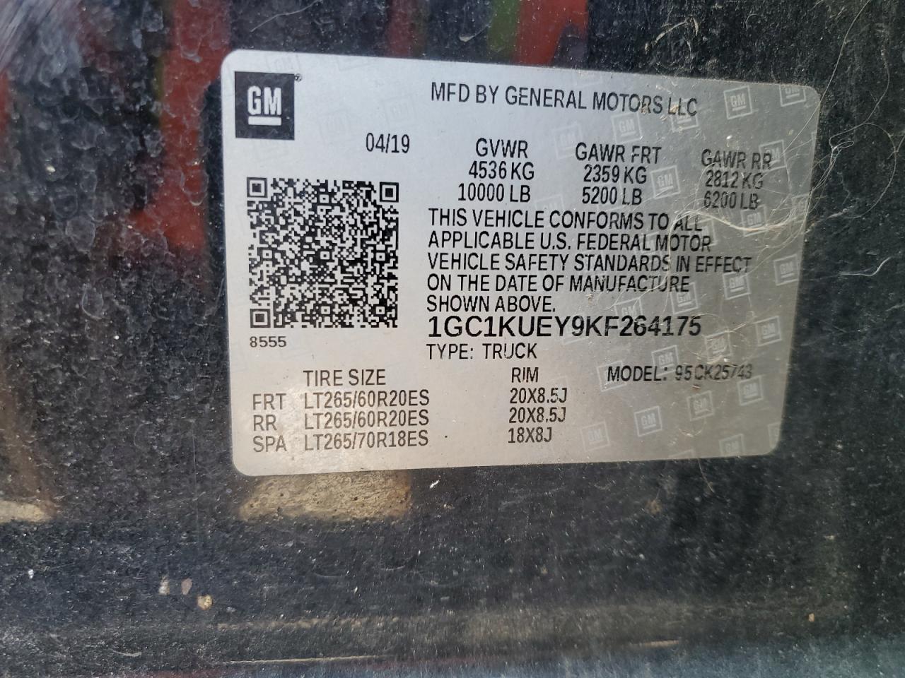 Lot #3292319283 2019 CHEVROLET SILVERADO