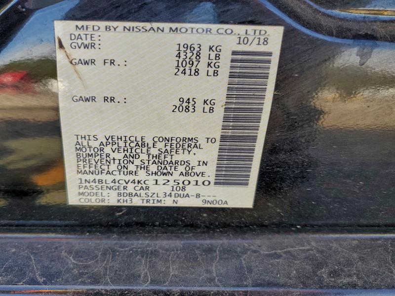 2019 NISSAN ALTIMA SR #3302818918