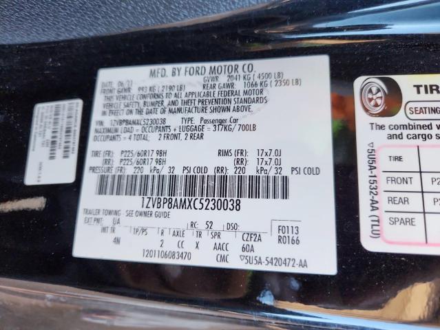 2012 FORD MUSTANG - 1ZVBP8AMXC5230038