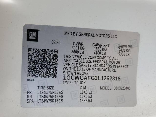 2020 CHEVROLET EXPRESS G2 #3315732360