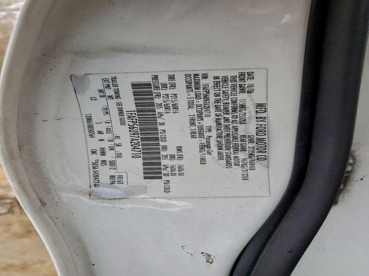 Lot #3301819423 2007 FORD TAURUS SEL