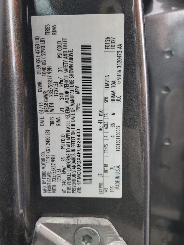 Lot #3290269201 2015 FORD ESCAPE SE