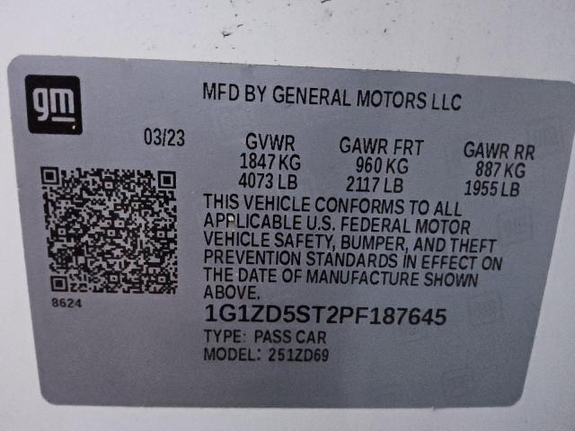 2023 CHEVROLET MALIBU LT - 1G1ZD5ST2PF187645