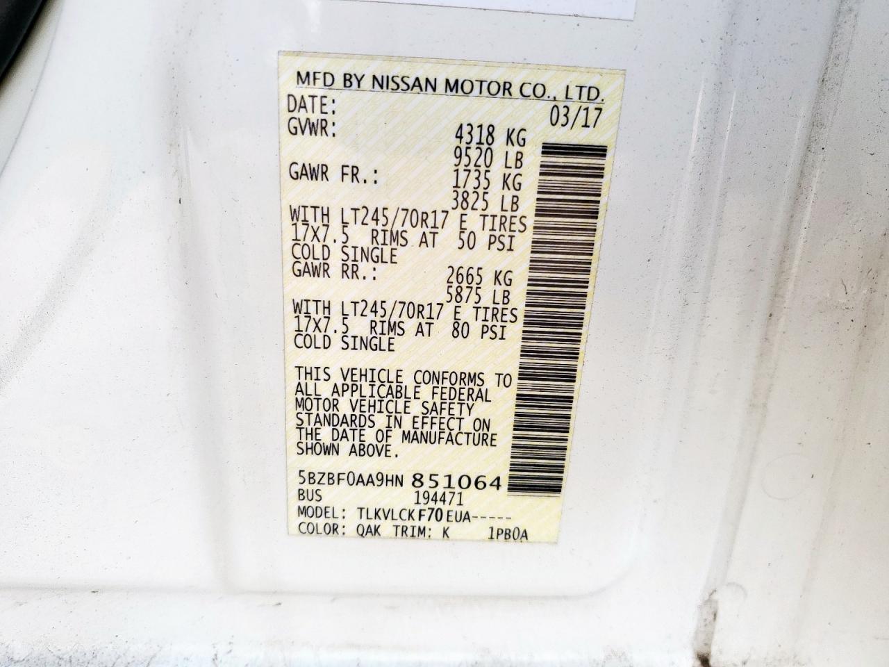 NISSAN NV3500 3500 S