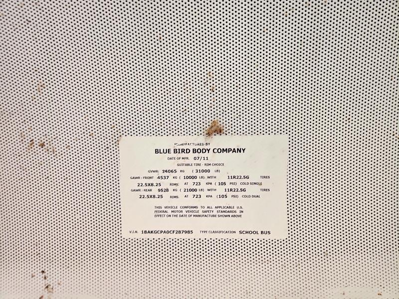 2012 BLUE BIRD SCHOOL BUS #3304658917