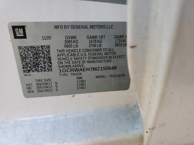 2021 CHEVROLET SILVERADO #3301835340