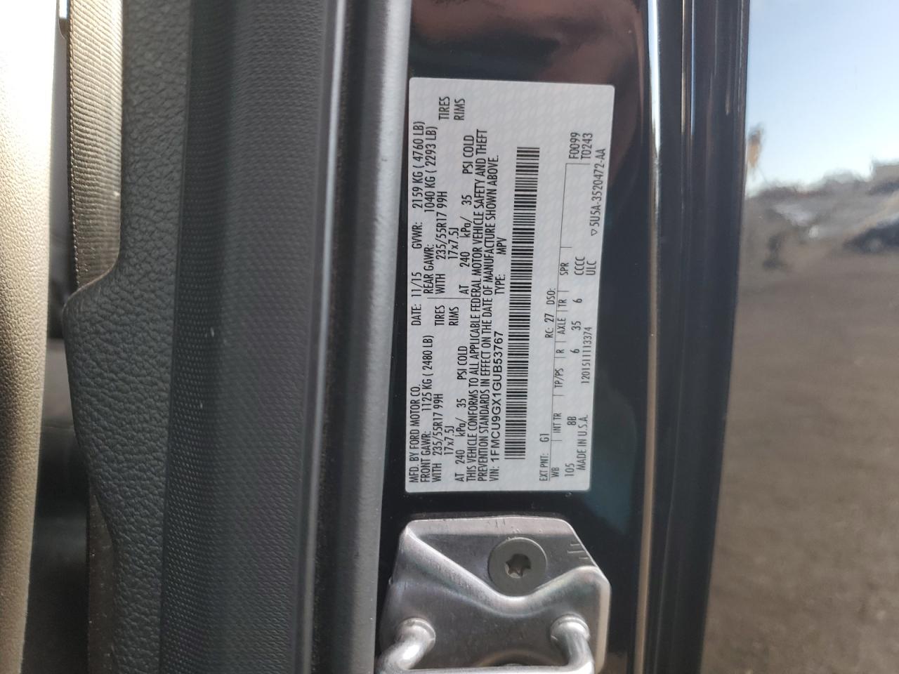 Lot #3302652014 2016 FORD ESCAPE SE