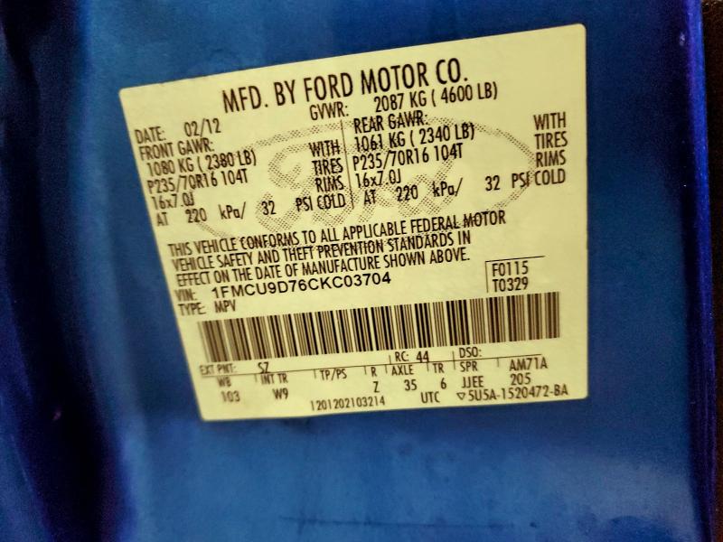 2012 FORD ESCAPE XLT #3311722239