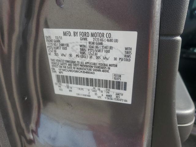 2012 FORD ESCAPE XLT - 1FMCU9DG8CKB48043