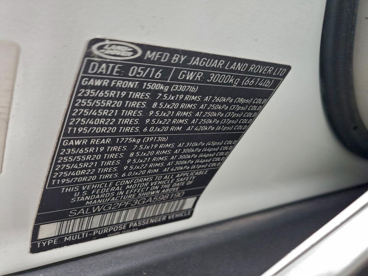 LAND ROVER RANGE ROVER SE