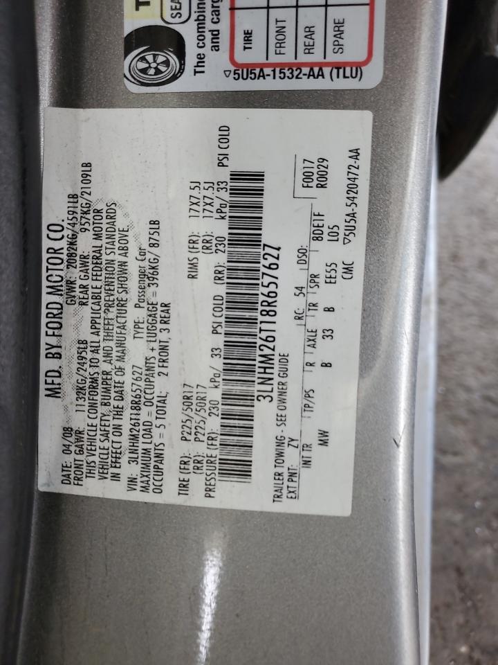 Lot #3287582061 2008 LINCOLN MKZ