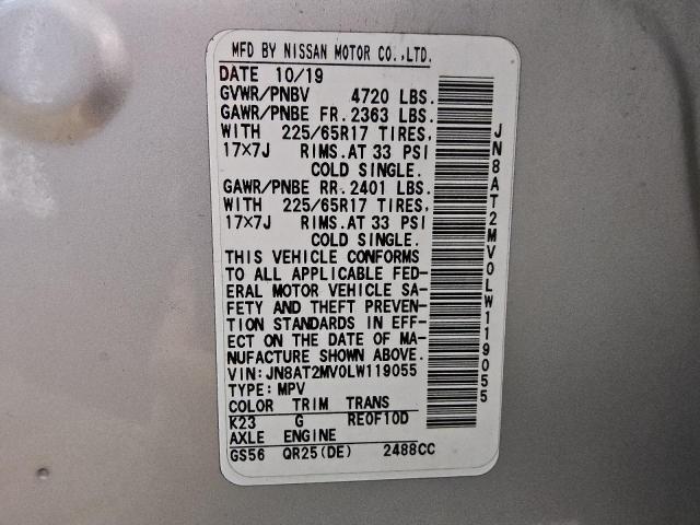 2020 NISSAN ROGUE S - JN8AT2MV0LW119055