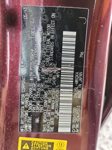 2013 LEXUS RX 450H - JTJBC1BA9D2450815