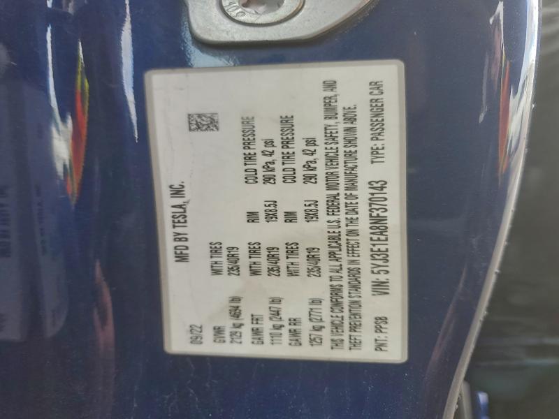 2022 TESLA MODEL 3 #3303673929