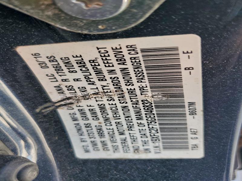 2016 HONDA CIVIC EX #3305465100