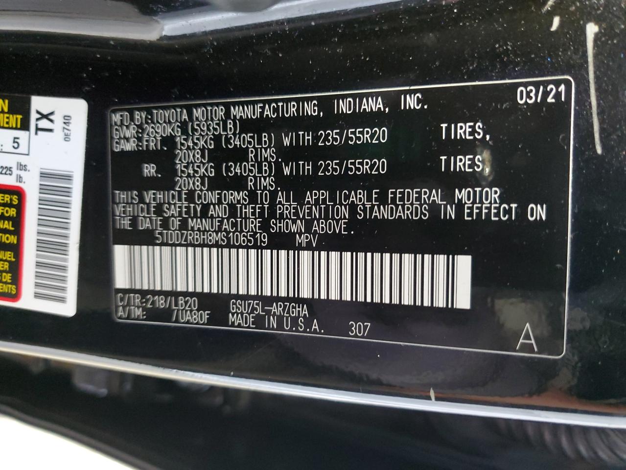 TOYOTA HIGHLANDER LIMITED