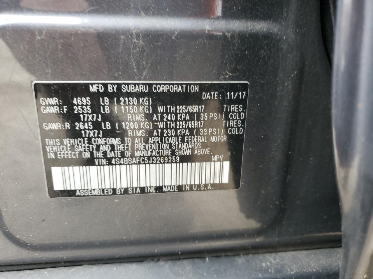 SUBARU OUTBACK 2.5I PREMIUM