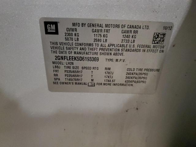 2013 CHEVROLET EQUINOX LT #3290216253