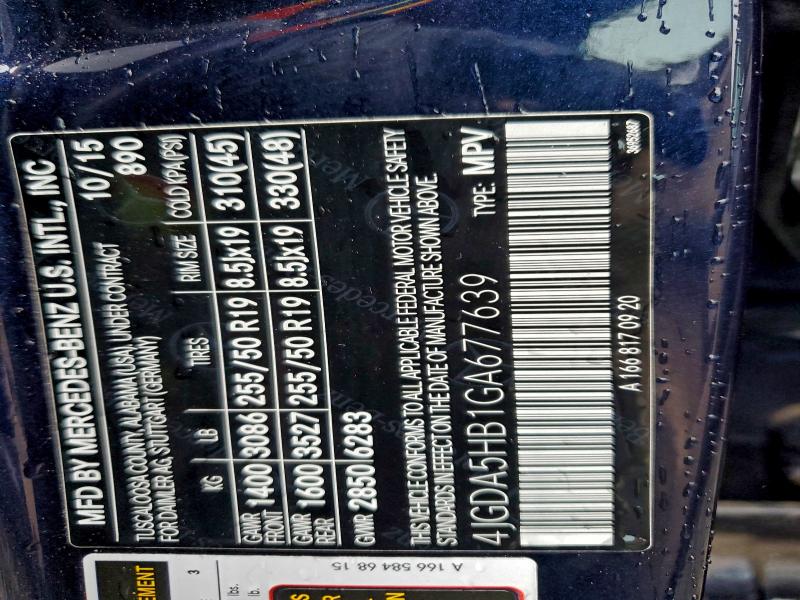 2016 MERCEDES-BENZ GLE 350 4M #3301818353