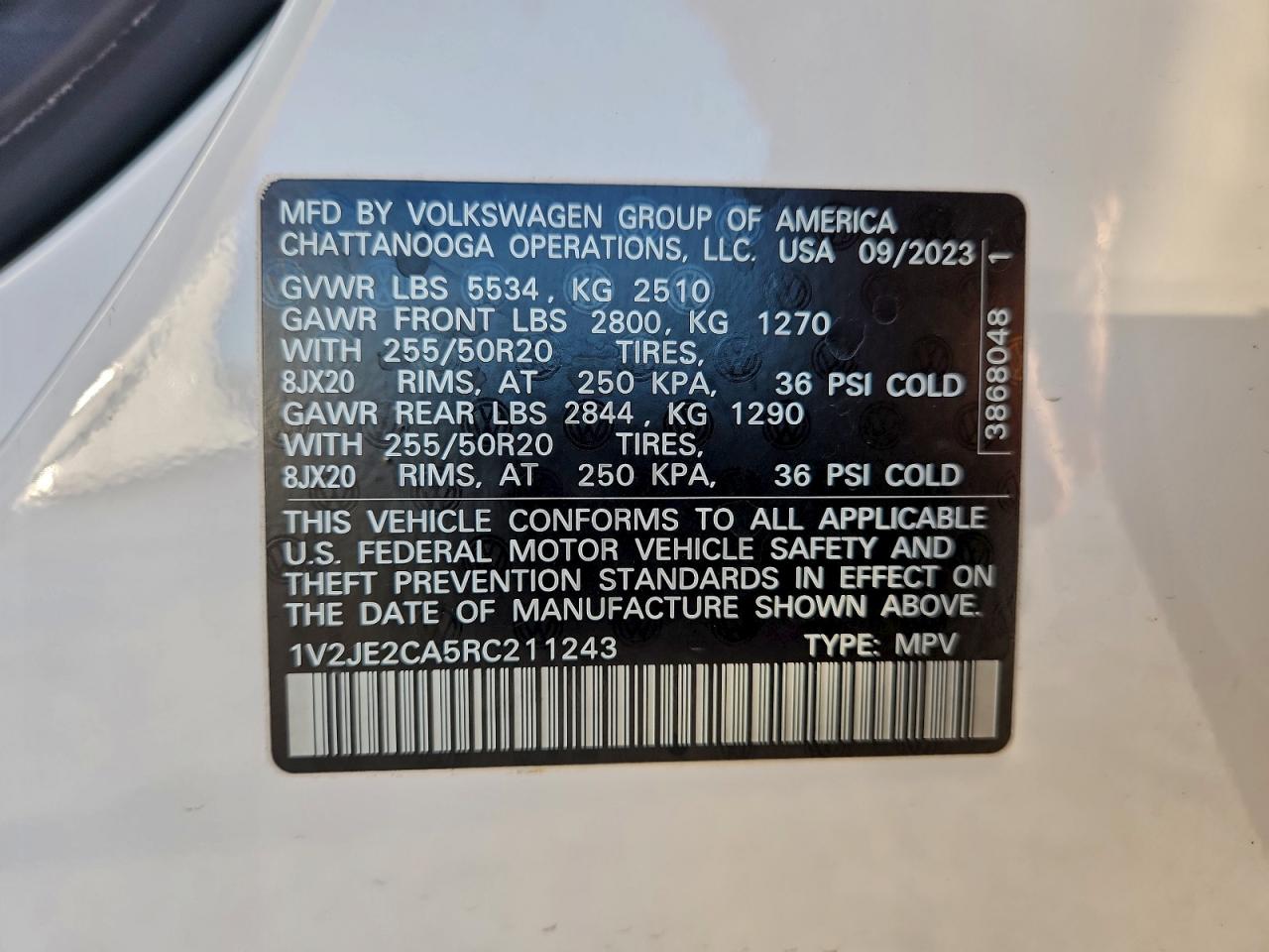 VOLKSWAGEN ATLAS CROSS SPORT SE