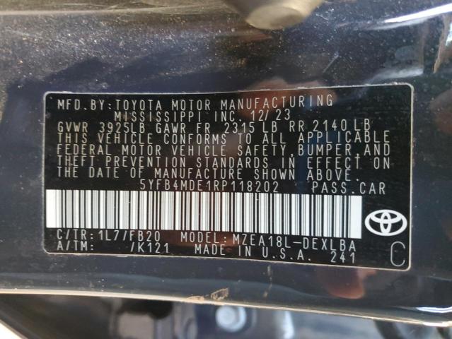 2024 TOYOTA COROLLA LE #3302830890