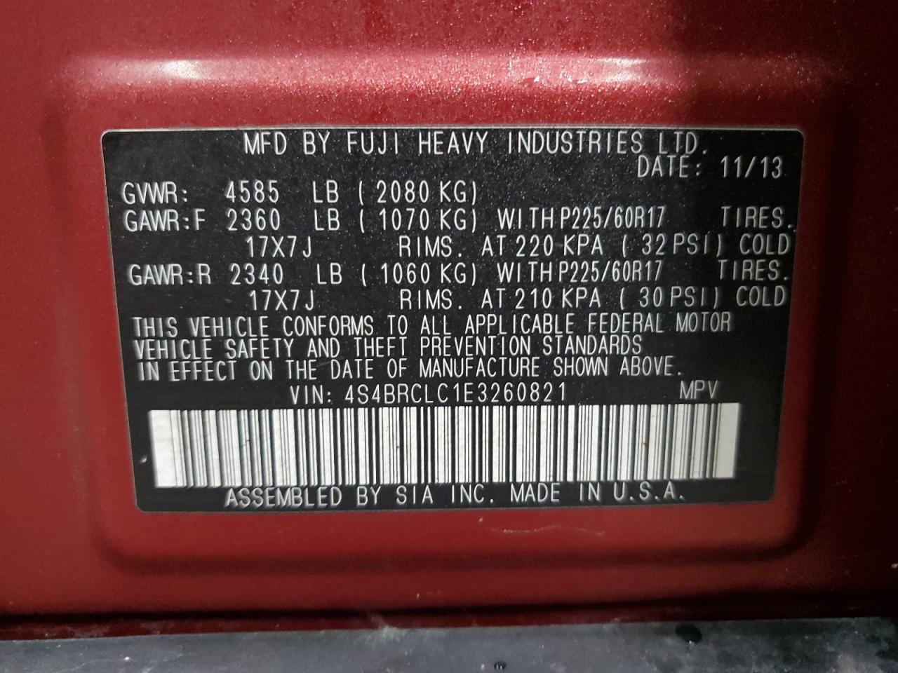 SUBARU OUTBACK 2.5I LIMITED