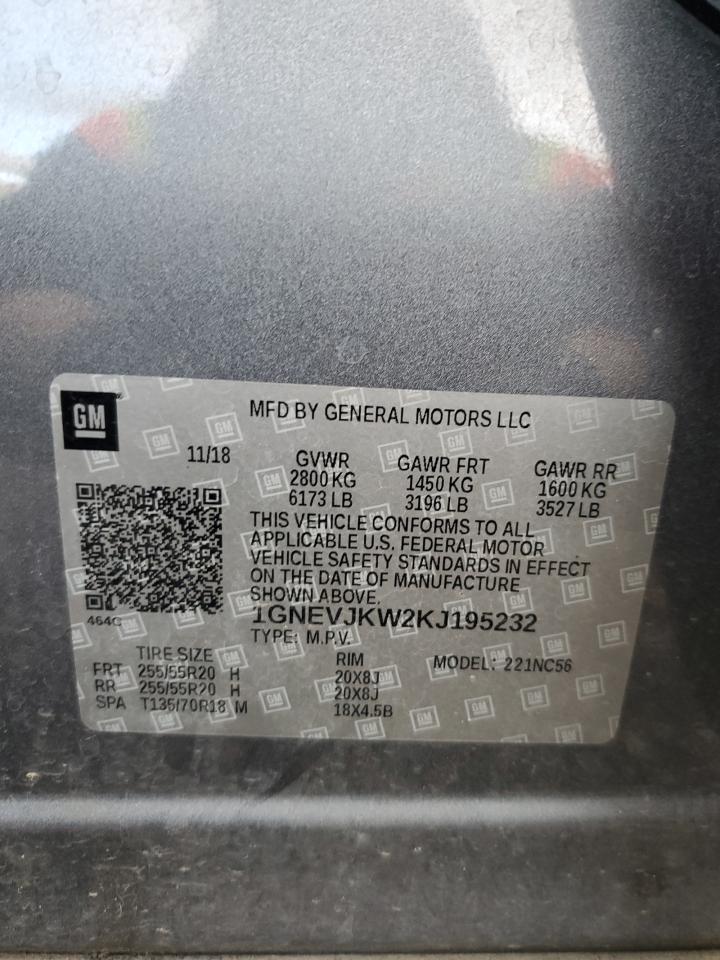 Lot #3305655751 2019 CHEVROLET TRAVERSE H